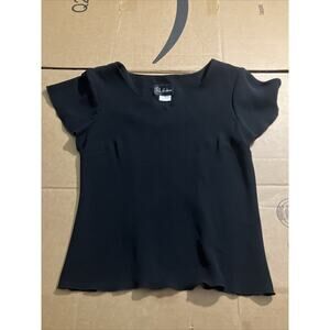 S.L. Fashions Women's Black Short Sleeve Blouse, Size 16,‎ Chic Lady Top Shirt
